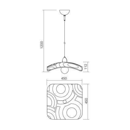 Redo 05-877 - Pendellampa COCOON på sladd 1xE27/42W/230V krämvit