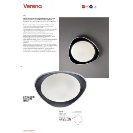 Redo 05-922 - LED taklampa VERENA LED/24W/230V antracit