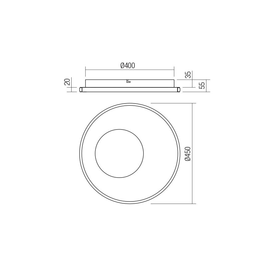 Redo 05-959 - LED Dimbar taklampa SINTESI LED/45W/230V diameter 45 cm 3000-6000K + fjärrkontroll