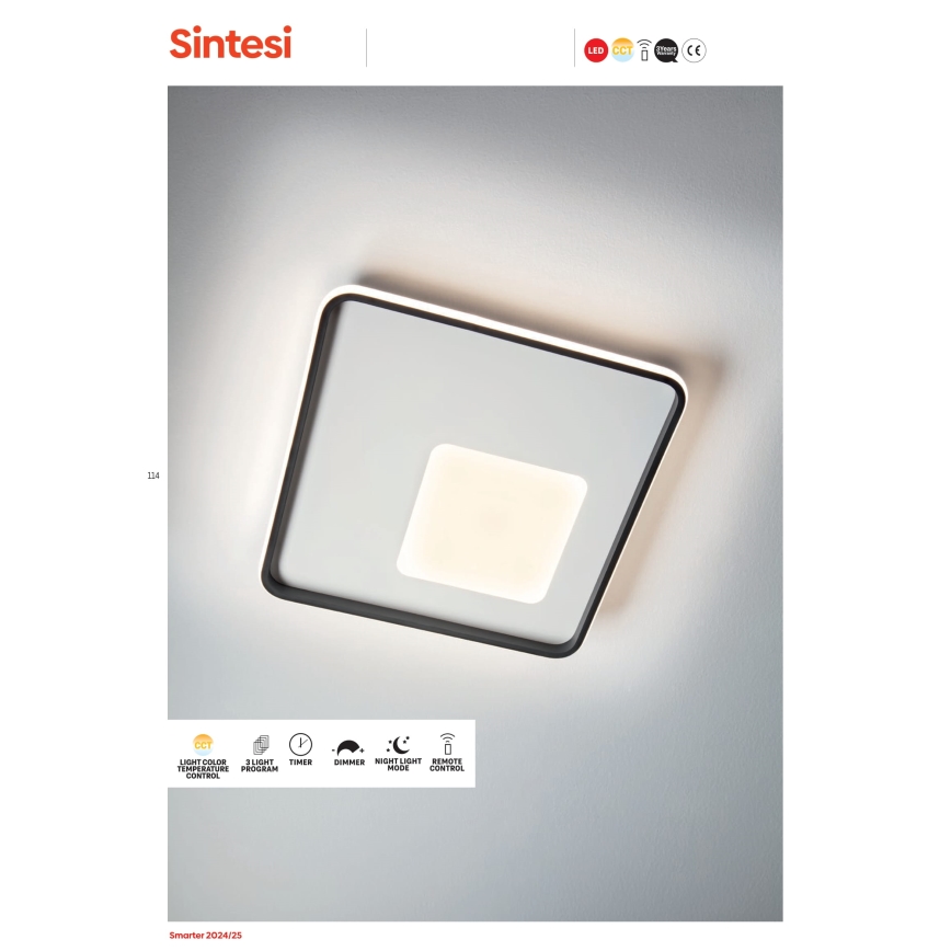 Redo 05-961 - LED Dimbar taklampa SINTESI LED/53W/230V 45x45 cm 3000-6000K + fjärrkontroll