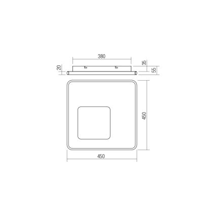 Redo 05-961 - LED Dimbar taklampa SINTESI LED/53W/230V 45x45 cm 3000-6000K + fjärrkontroll