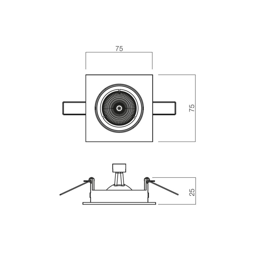 Redo 70328 - Infälld taklampa MT 1xGU10/50W/12V