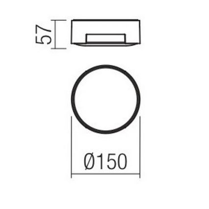 Redo 90004 - LED taklampa för utomhusbruk SKOR LED/12W/230V diameter 15 cm IP54 brun