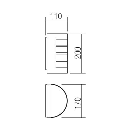 Redo 9001 - Vägglampa för utomhusbruk EVO 1xE27/11W/230V IP44