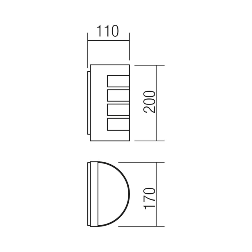 Redo 9001 - Vägglampa för utomhusbruk EVO 1xE27/11W/230V IP44