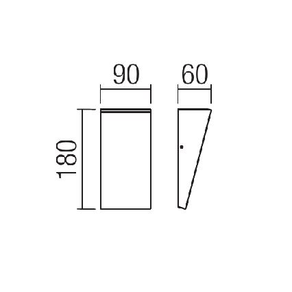Redo 90019 - LED vägglampa för utomhusbruk TOKYO LED/12W/230V 3000K IP54 grå