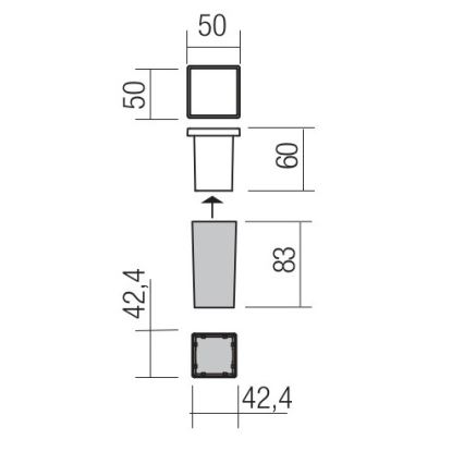 redo 90040 - LED Utomhus infälld belysning INCAS LED/2,3W/230V IP65
