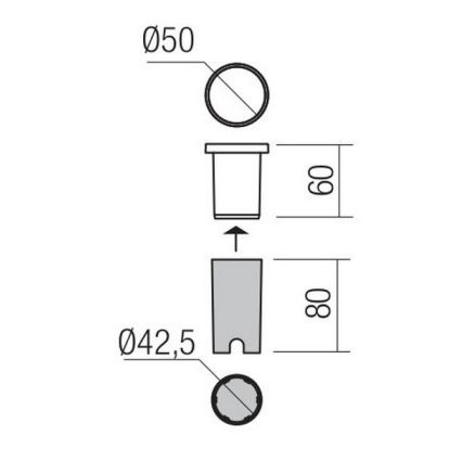 redo 90044 - LED Utomhus infälld belysning INCAS LED/2,3W/230V IP65