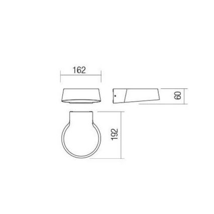 redo 90046 - Utomhus LED Väggbelysning PHASER LED/12W/230V IP54