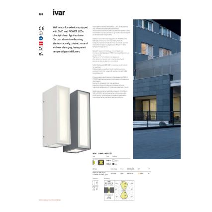 Redo 90114 - LED vägglampa för utomhusbruk IVAR LED/7,6W/230V IP54 antracit
