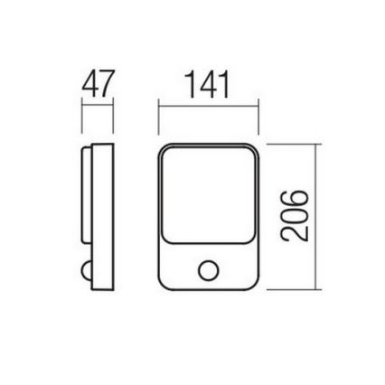 Redo 90132 - COLIN LED utomhusvägglampa med rörelse- och skymningssensor, 9W/230V, 4000K, IP54, vit