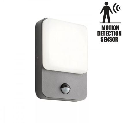 Redo 90133 - LED Utomhusvägglampa med sensor COLIN 1xLED/9W/230V IP54