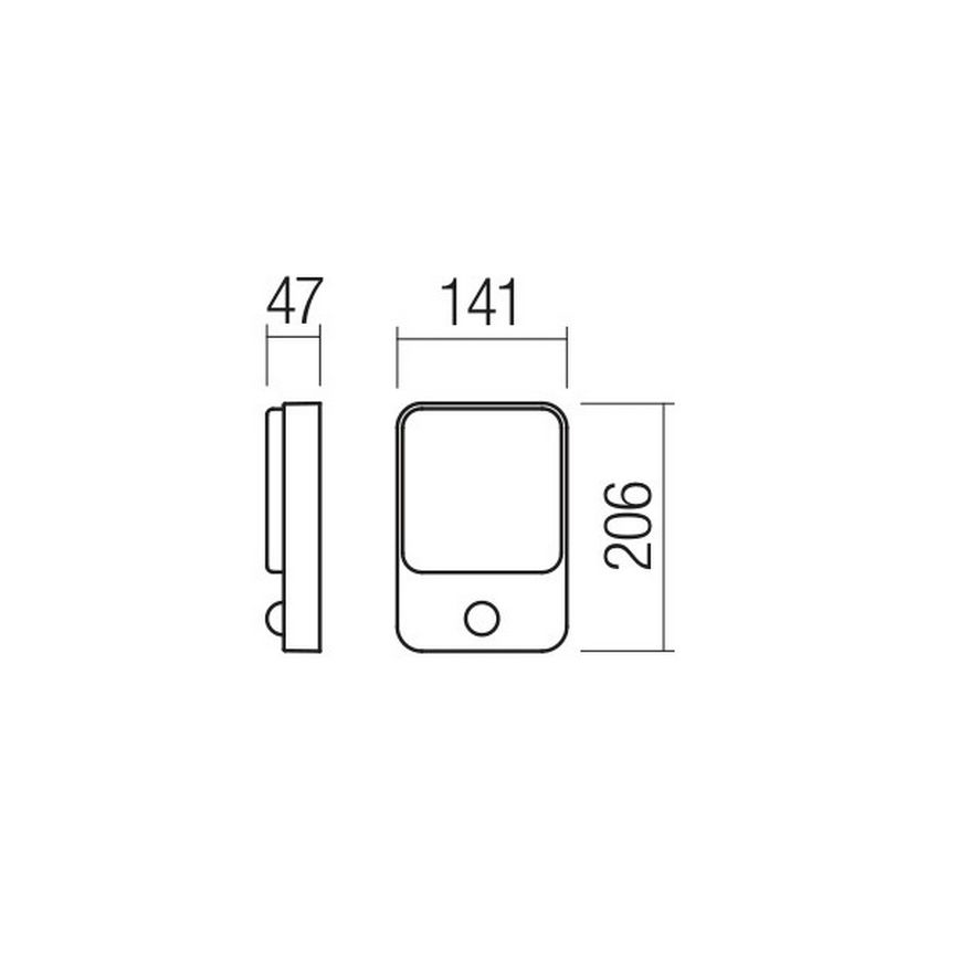 redo 90133 - Utomhus LED Väggbelysning med sensor COLIN 1xLED/9W/230V IP54