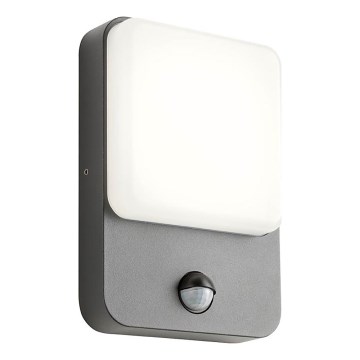 Redo 90134 - LED utomhusvägglampa med rörelse- och skymningssensor COLIN LED/9W/230V 4000K IP54 antracit