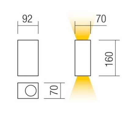 redo 90152 - Utomhus Väggbelysning PUNTA 2xGU10/7W/230V IP44