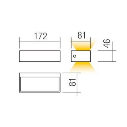 redo 90153 - LED Utomhus Väggbelysning ljusRIS 1xLED/9W/230V IP65