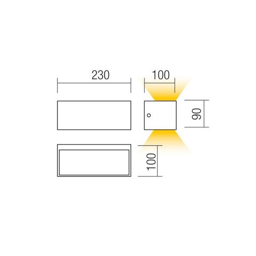 redo 90154 - LED Utomhus Väggbelysning ljusRIS 1xLED/12W/230V IP65