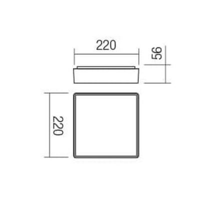 Redo 90157 - LED taklampa för utomhusbruk MARINA LED/12W/230V 22x22 cm IP65 antracit