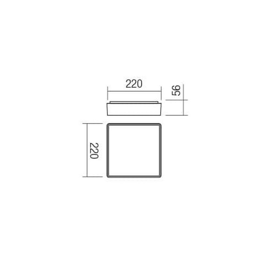Redo 90157 - LED taklampa för utomhusbruk MARINA LED/12W/230V 22x22 cm IP65 antracit