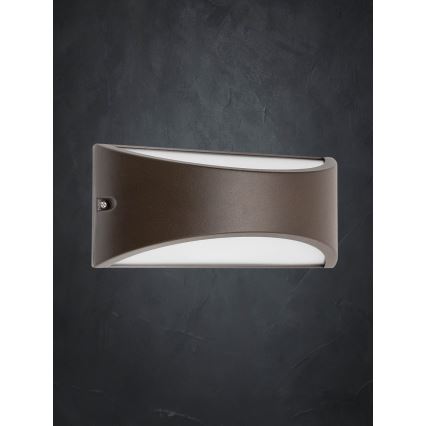 Redo 90192 - LED vägglampa för utomhusbruk SCUDO LED/10W/230V 3000K IP54 brun
