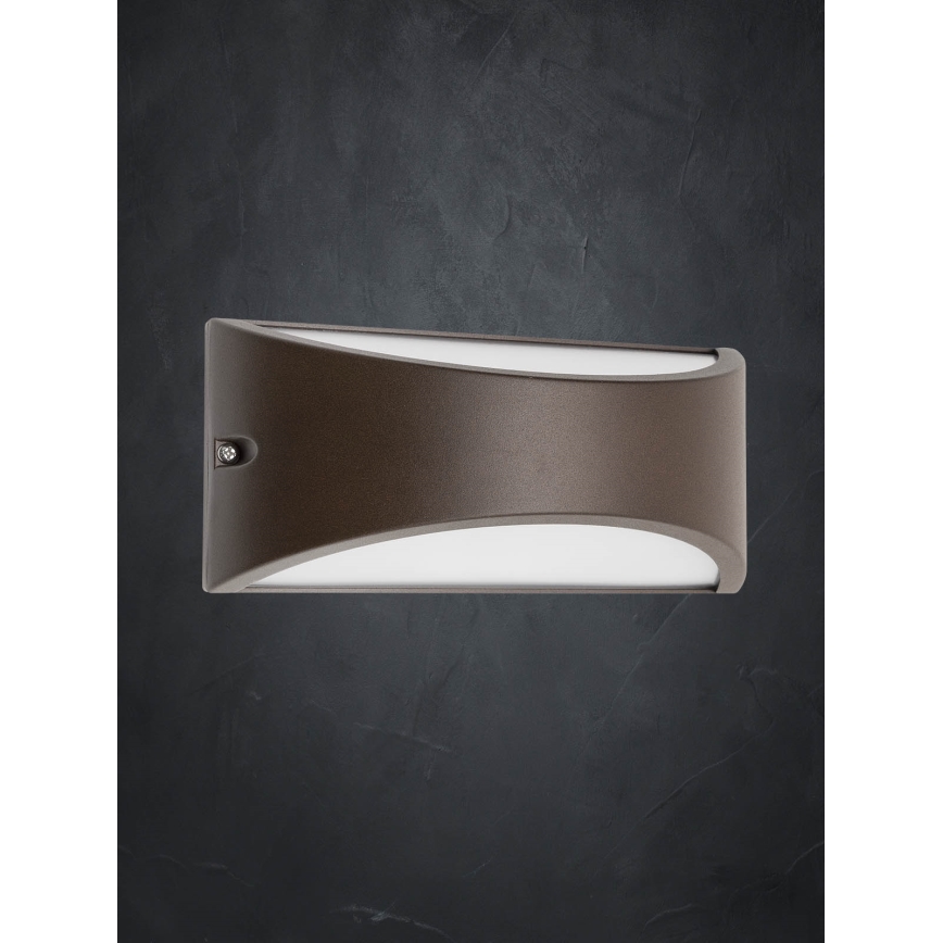 Redo 90192 - LED vägglampa för utomhusbruk SCUDO LED/10W/230V 3000K IP54 brun