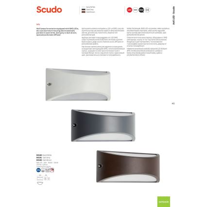Redo 90192 - LED vägglampa för utomhusbruk SCUDO LED/10W/230V 3000K IP54 brun