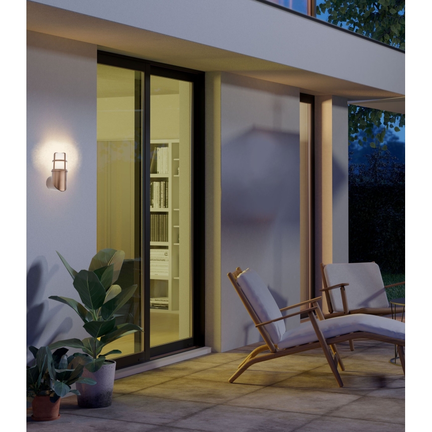 Redo 90197 - Vägglampa för utomhusbruk TRITON 1xE27/28W/230V IP54 koppar