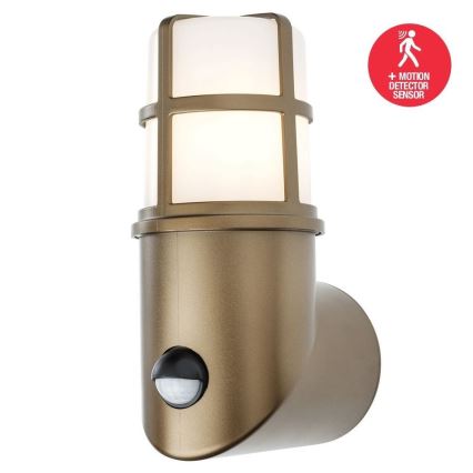 Redo 90199 - Utomhuslampa med sensor TRITON 1xE27/28W/230V IP54 mässing