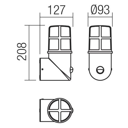 Redo 90199 - Utomhuslampa med sensor TRITON 1xE27/28W/230V IP54 mässing