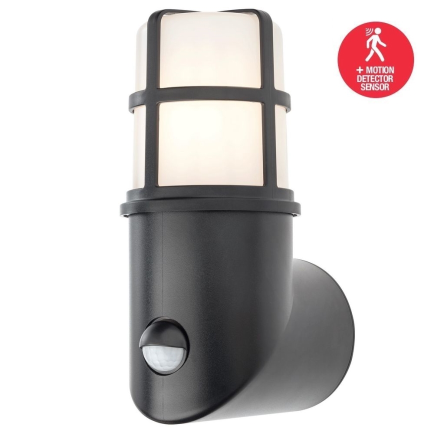 Redo 90201 - Utomhuslampa med sensor TRITON 1xE27/28W/230V IP54 svart