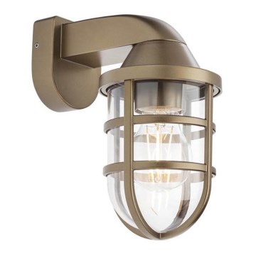 Redo 90205 - Vägglampa för utomhusbruk CAGE 1xE27/28W/230V IP44 mässing
