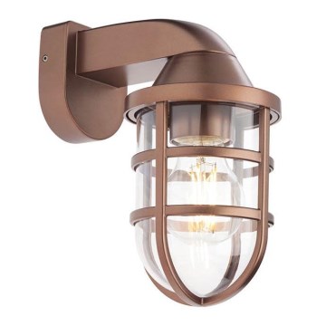 Redo 90206 - Vägglampa för utomhusbruk CAGE 1xE27/28W/230V IP44 koppar