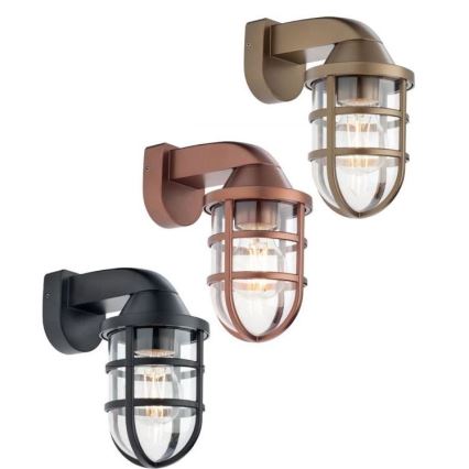 Redo 90206 - Vägglampa för utomhusbruk CAGE 1xE27/28W/230V IP44 koppar