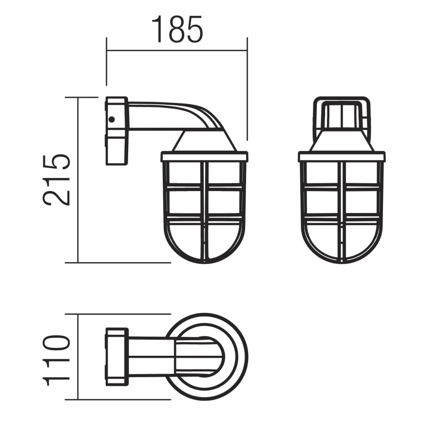 Redo 90206 - Vägglampa för utomhusbruk CAGE 1xE27/28W/230V IP44 koppar
