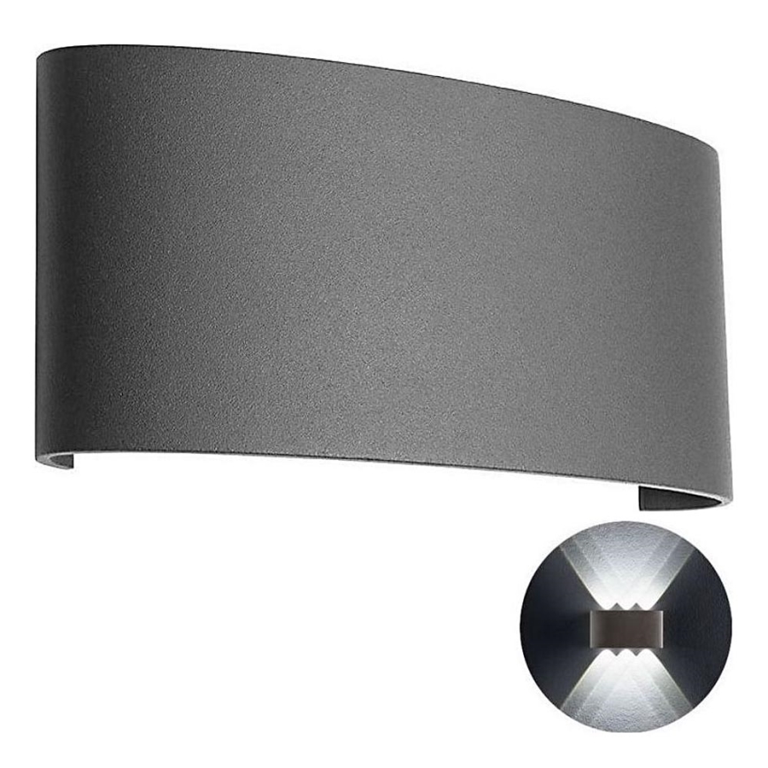Redo 90226 - LED vägglampa för utomhusbruk FABO LED/6W/230V 3000K IP54 grå