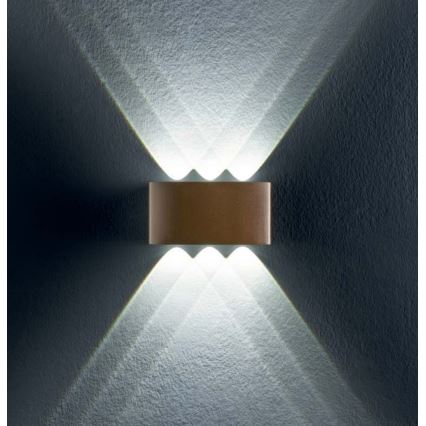 Redo 90227 - LED vägglampa för utomhusbruk FABO LED/6W/230V 3000K IP54 brun