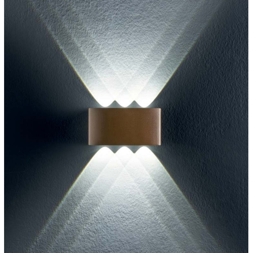Redo 90227 - LED vägglampa för utomhusbruk FABO LED/6W/230V 3000K IP54 brun