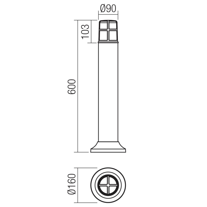 Redo 90246 - Utomhuslampa TRITON 1xE27/28W/230V IP54 svart