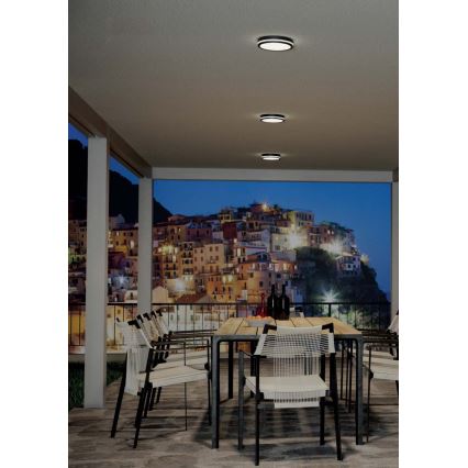 Redo 90286 - LED taklampa för utomhusbruk ISOLA LED/24W/230V diameter 26 cm 3000/4000/6500K IP54 antracit