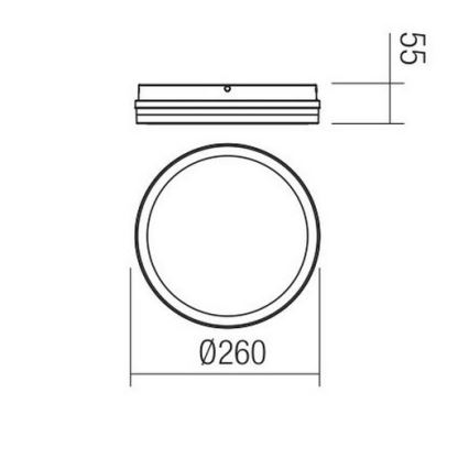 Redo 90286 - LED taklampa för utomhusbruk ISOLA LED/24W/230V diameter 26 cm 3000/4000/6500K IP54 antracit