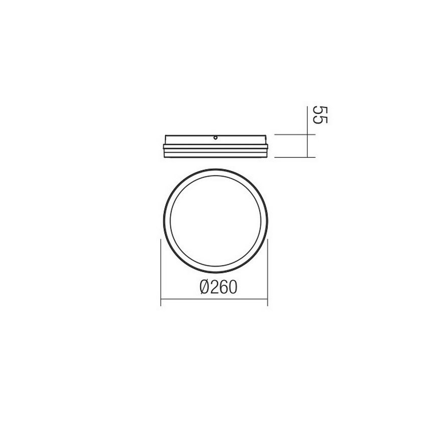Redo 90286 - LED taklampa för utomhusbruk ISOLA LED/24W/230V diameter 26 cm 3000/4000/6500K IP54 antracit