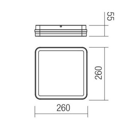 Redo 90288 - LED taklampa för utomhusbruk ISOLA LED/24W/230V 26x26 cm 3000/4000/6500K IP54 antracit