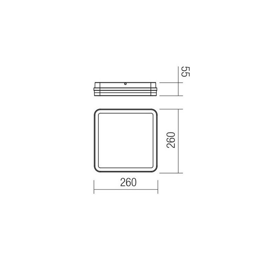 Redo 90288 - LED taklampa för utomhusbruk ISOLA LED/24W/230V 26x26 cm 3000/4000/6500K IP54 antracit