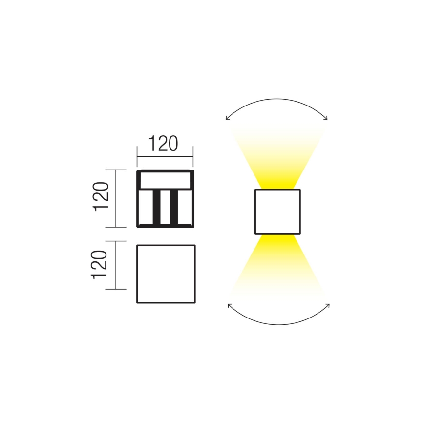 Redo 90296 - LED utomhusvägglampa VARY 2xLED/10W/230V 3000K IP54 antracit