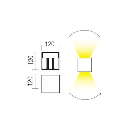 Redo 90298 - LED utomhusvägglampa VARY 2xLED/10W/230V 3000K IP54 brun