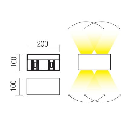 Redo 90302 - LED utomhusvägglampa VARY 4xLED/5W/230V 3000K IP54 antracit