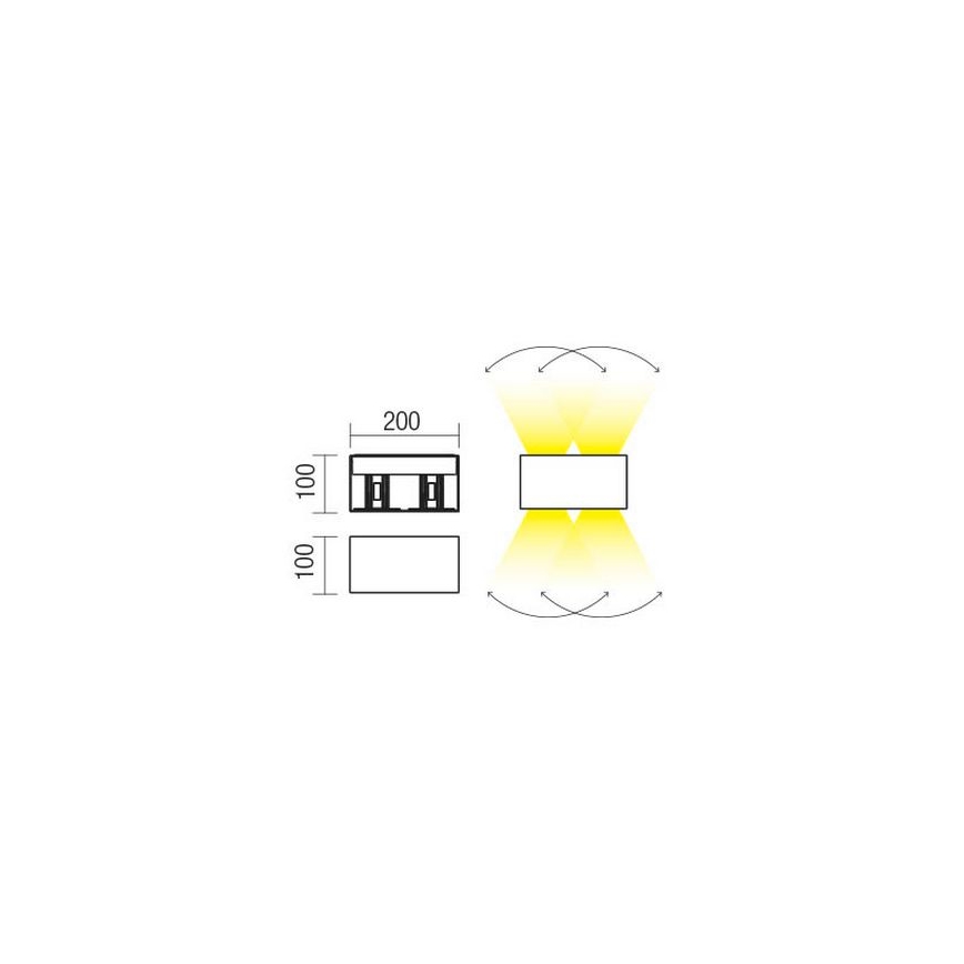 Redo 90303 - LED vägglampa för utomhusbruk VARY 4xLED/5W/230V 4000K IP54 antracit