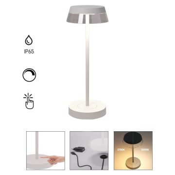 Redo 90306 - LED ljusreglerad bordslampa touch ILUNA LED/2,5W/5V 2700-3000K 3000 mAh IP65 vit