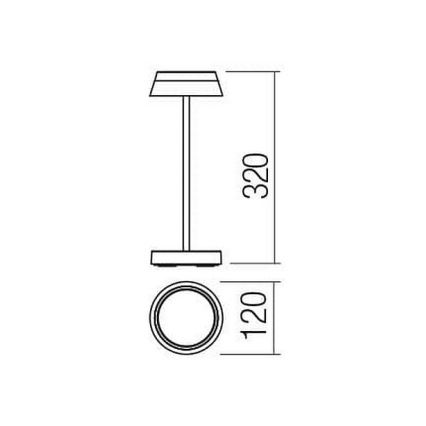 Redo 90308 - LED ljusreglerad bordslampa touch ILUNA LED/2,5W/5V 2700-3000K 3000 mAh IP65 brun