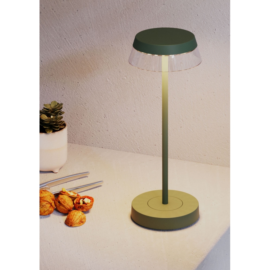 Redo 90309 - LED ljusreglerad bordslampa touch ILUNA LED/2,5W/5V 2700-3000K 3000 mAh IP65 grön